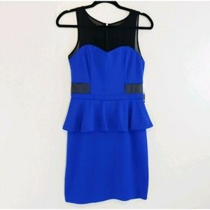 Kensie Striking Blue Peplum Sleeveless Tank Dress NWT